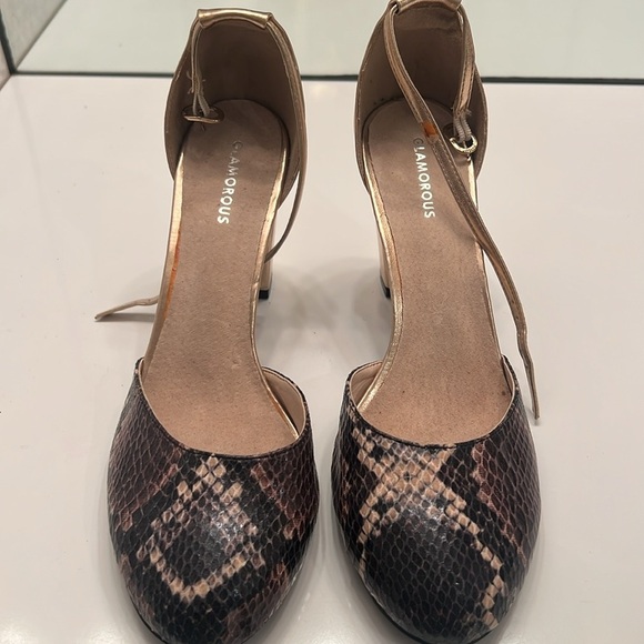 Glamorous Fall Mary Jane heels Faux snakeskin high heel size 10 Comfortable - Picture 3 of 8